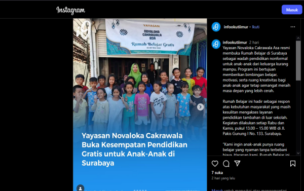 Yayasan Novaloka Cakrawala Asa Diliput Info Kutai Timur